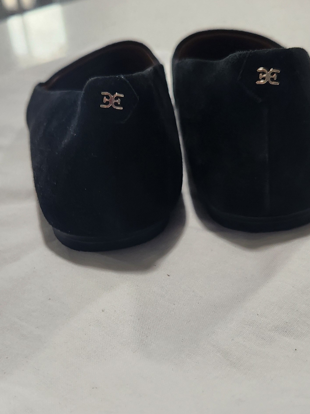 Sam Edelman Black Suede Backless Loafers